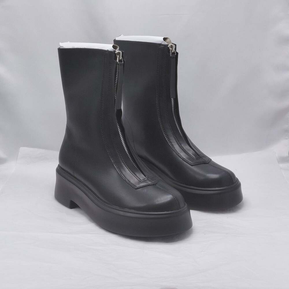 Dream Pairs Womens Platform Moto Boots Size 8.5 Black Faux Leather Y2K Grunge